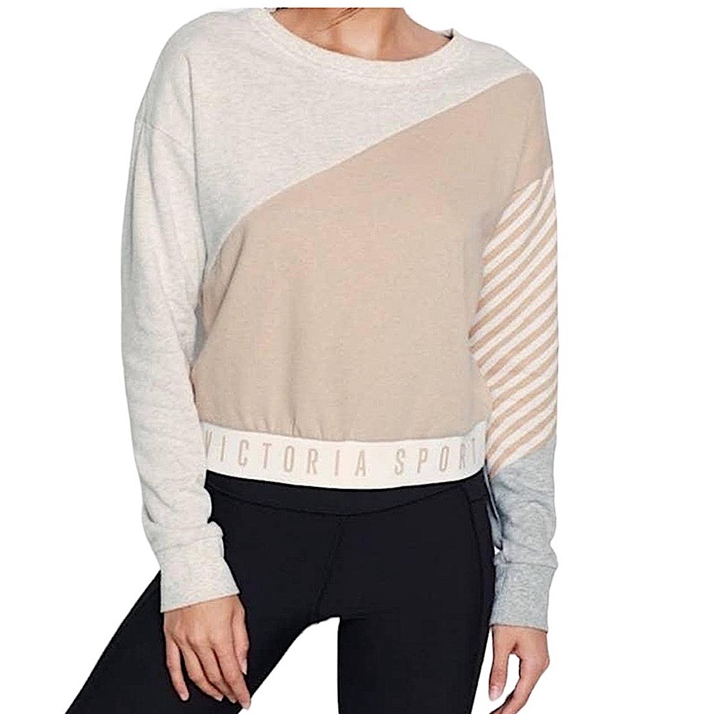 VSX x VICTORIA’S SECRET: Sport Colorblock Crop Top Sweatshirt - Size Small